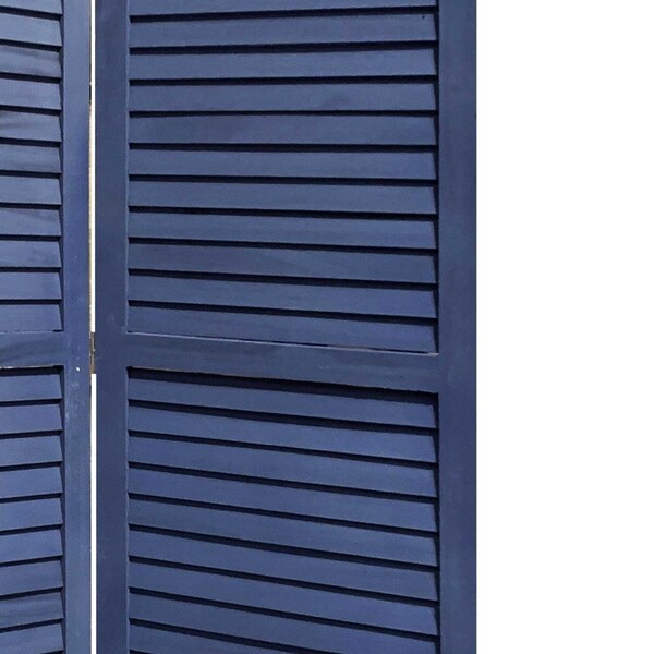 Palacedesigns 3 Panel Dark Blue Shutter Screen Room Divider PA3099687 - main